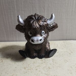 resin  Brown Bull Figurine